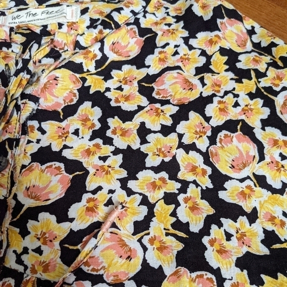 Free PEOPLE Highlander Printed Pullover Blouse Top Boho Xs - Picture 10 of 13